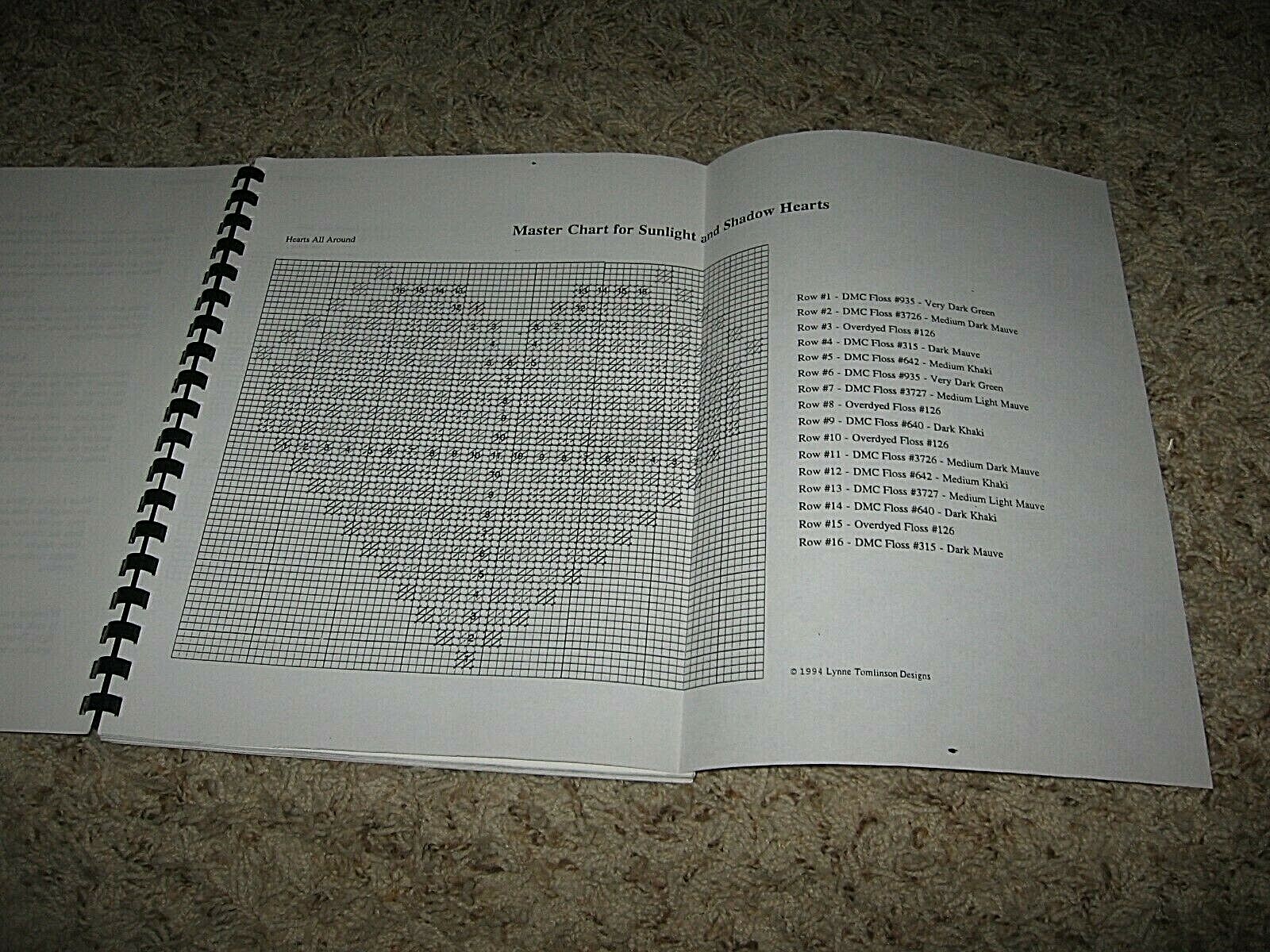 RARE!!~HEARTS ALL AROUND~~LYNN TOMLINSON DESIGNS~~NEEDLEWORK~~GD/VGC