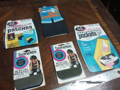 Vintage Iron-On Bondex Mend and Repair Fabric patches lot