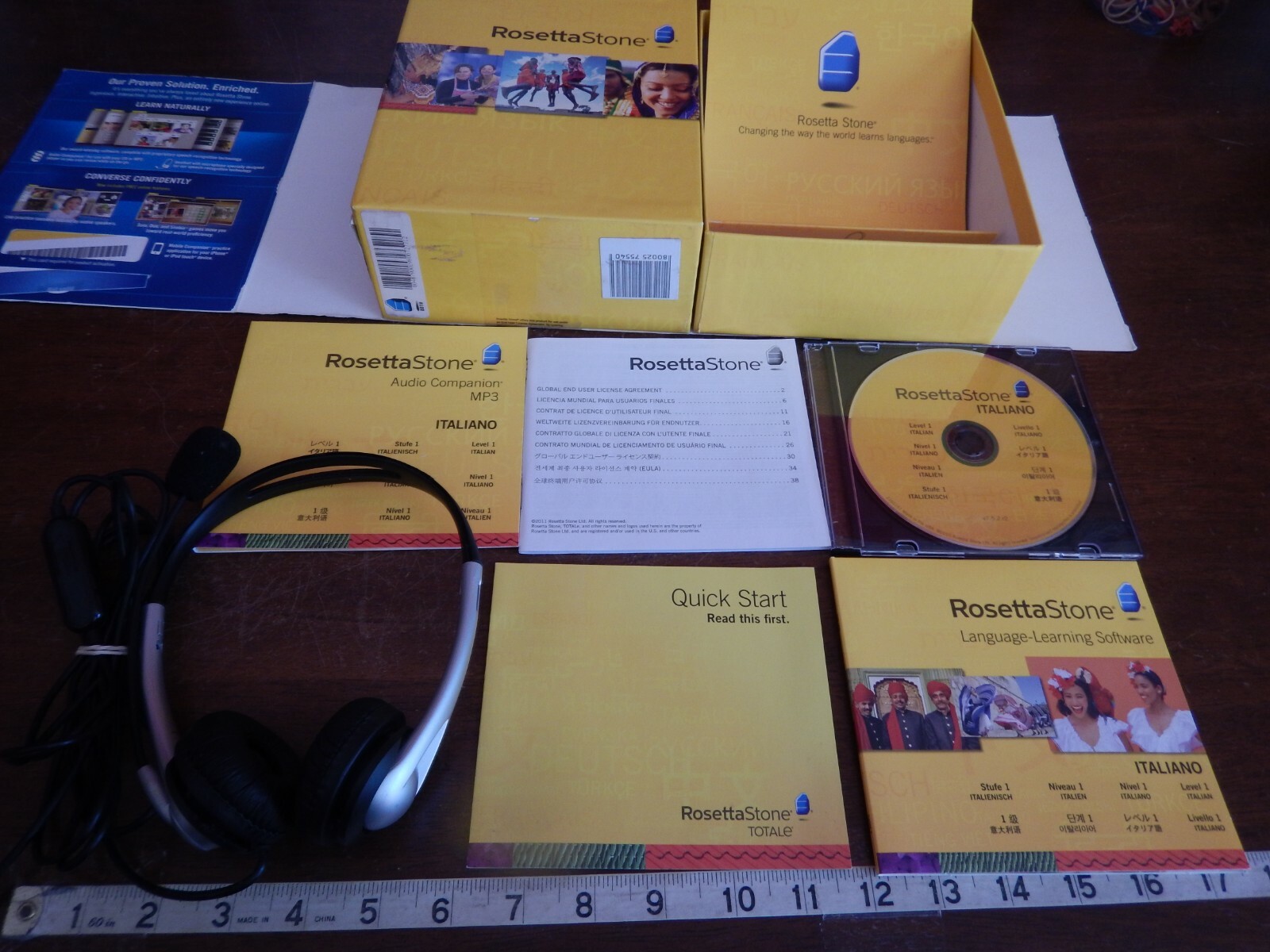 Rosetta Stone Italiano Italian Level 1 Version 4 With Headset