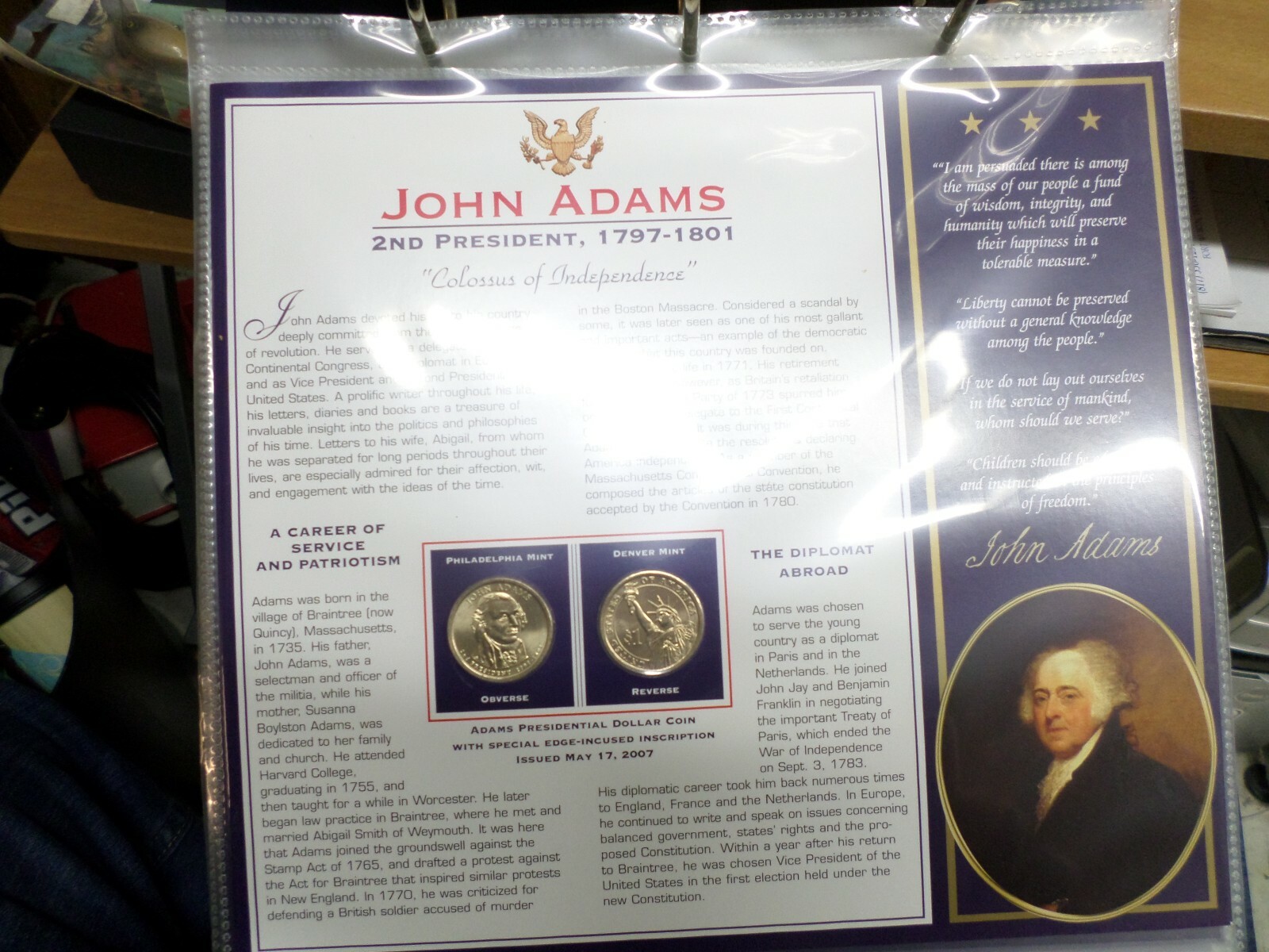 United States Presidential Dollar Coin Collection Vol. I Bradford Authenticated