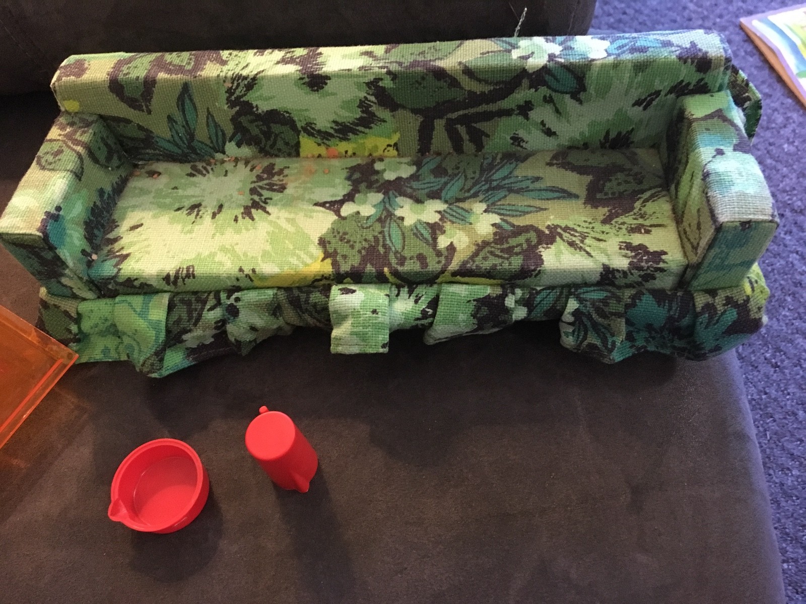 Vintage Barbie Doll Furniture House Couch and Oven Kitchen Living Room 1960s