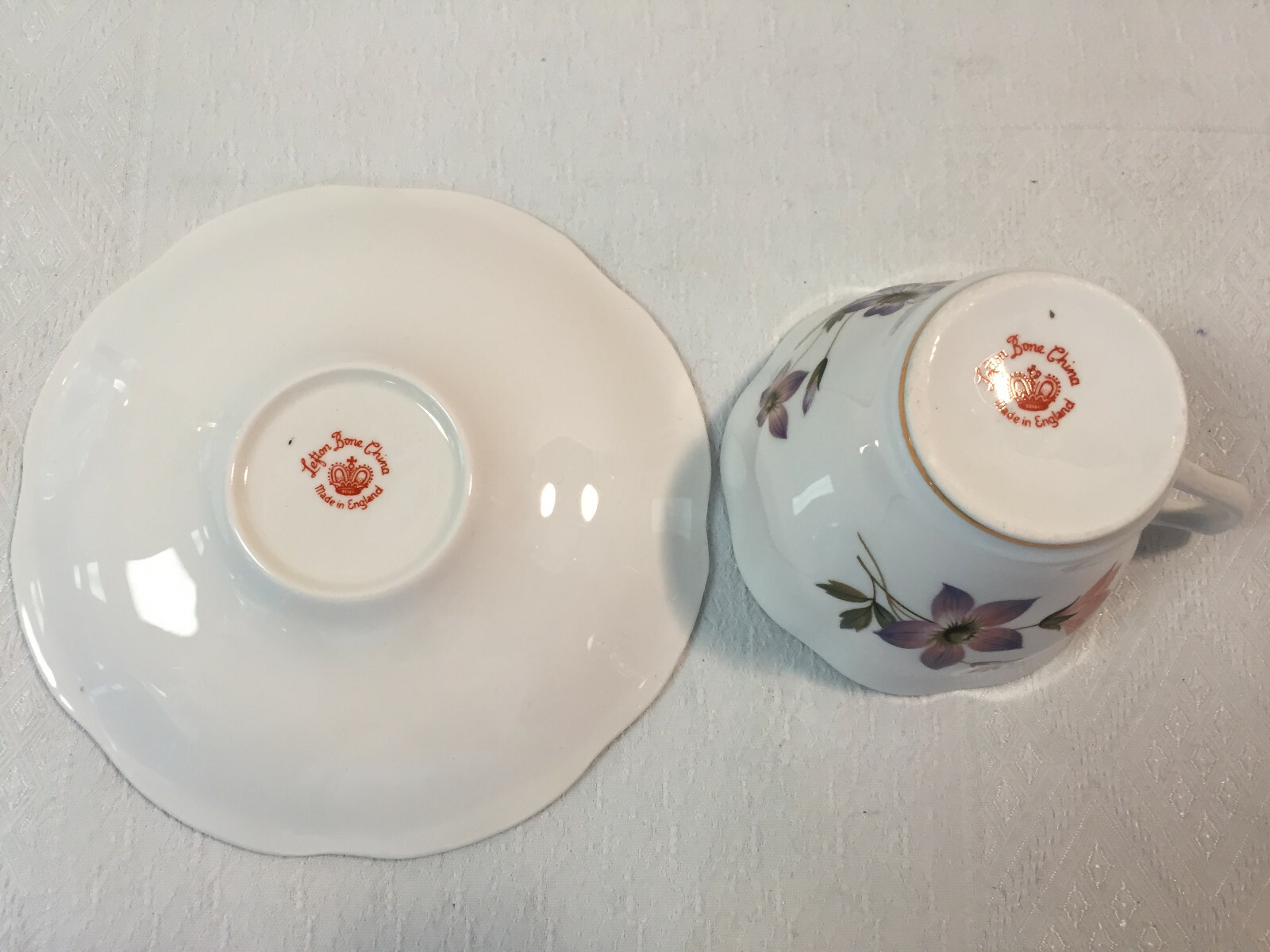 Vintage Cup and Saucer , Lefton Bone China , England.