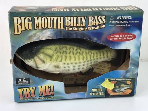 Big Mouth Billy Bass Junior Singing Fish NEW IN BOX,Old