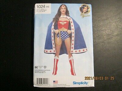 Simplicity Pattern #1024H5 - SZ 6 to 14 - Wonder Woman Costume - New - UNCUT