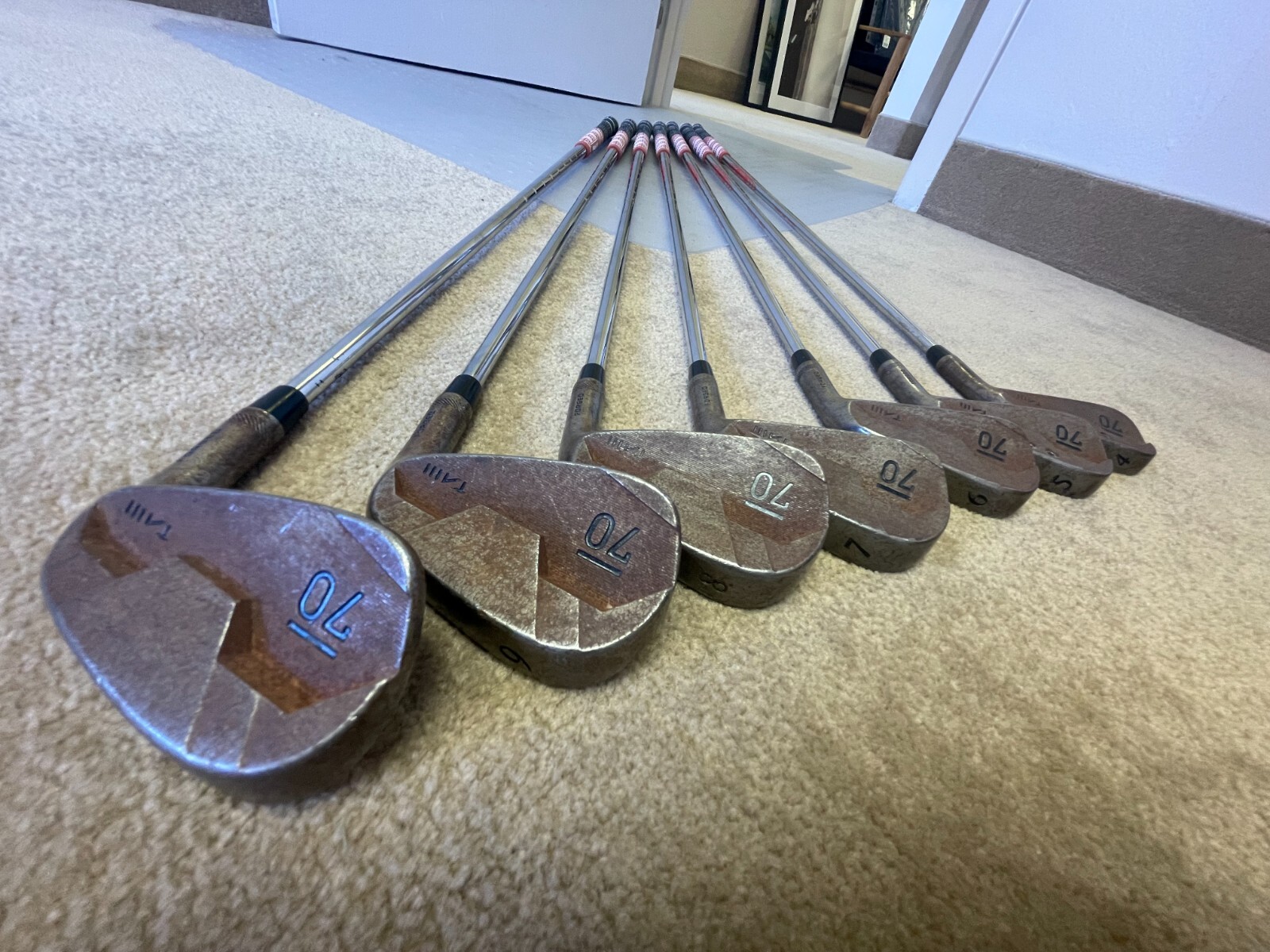 Sub-70 TA III Raw Forged Irons 4 thru wedge New grips Stiff Sub-70 TA III Raw Forged Irons 4 thru wedge New grips Stiff