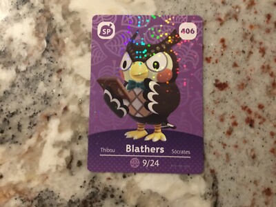 406 BLATHERS Animal Crossing Amiibo Authentic Nintendo Mint Card From Series 5