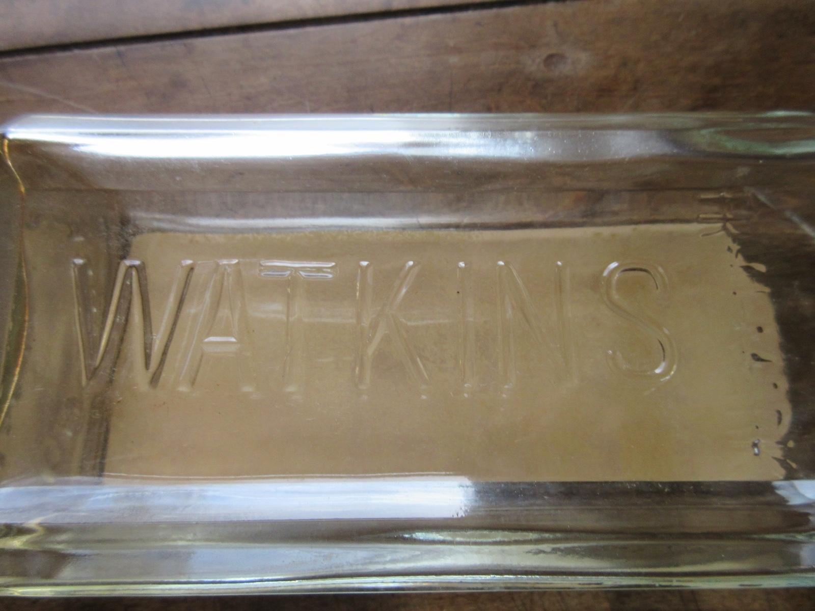 VTG WATKINS DOUBLE STRENGTH IMITATION VANILLA EXTRACT BOTTLE W/CORK LID/ 11 OZ.