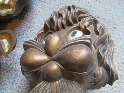 Homco Home Interiors Lions Cats Wall Hanging Plaques Set Of 2