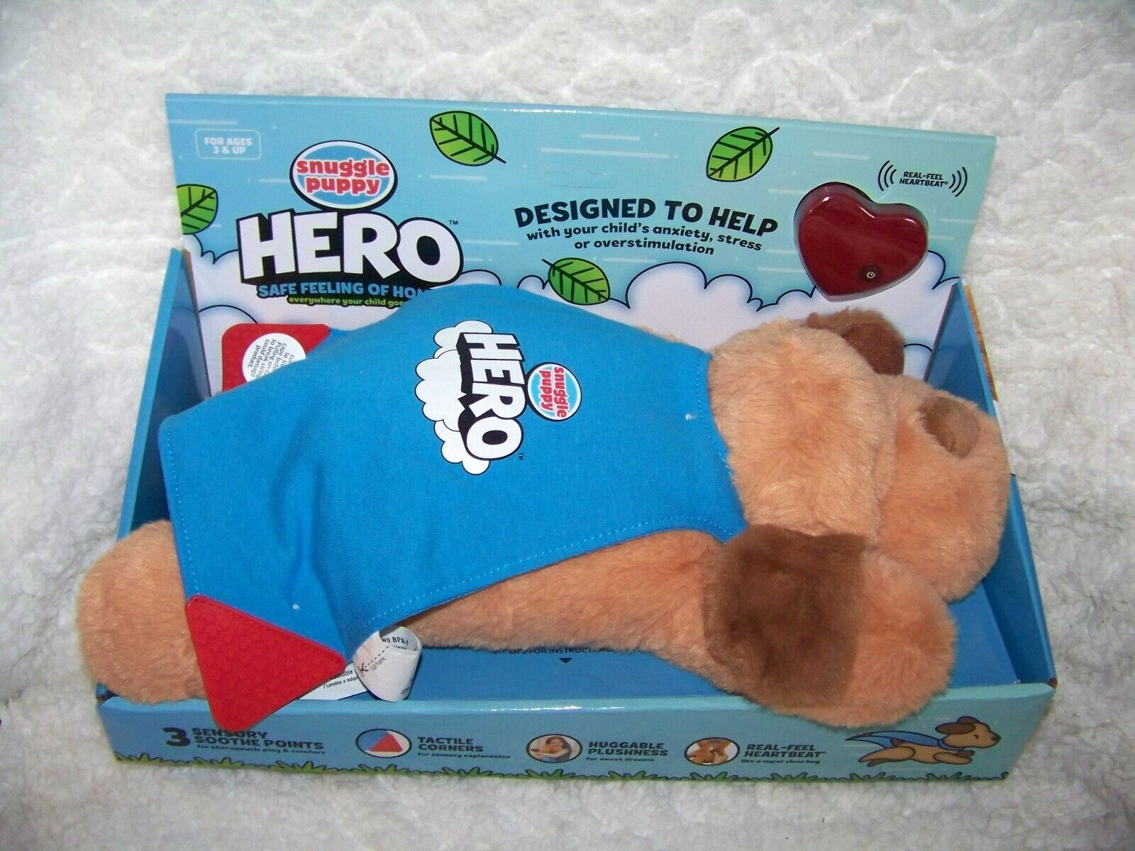 Snuggle Puppy HERO Real-Feel Heartbeat Plush Dog Help Child'