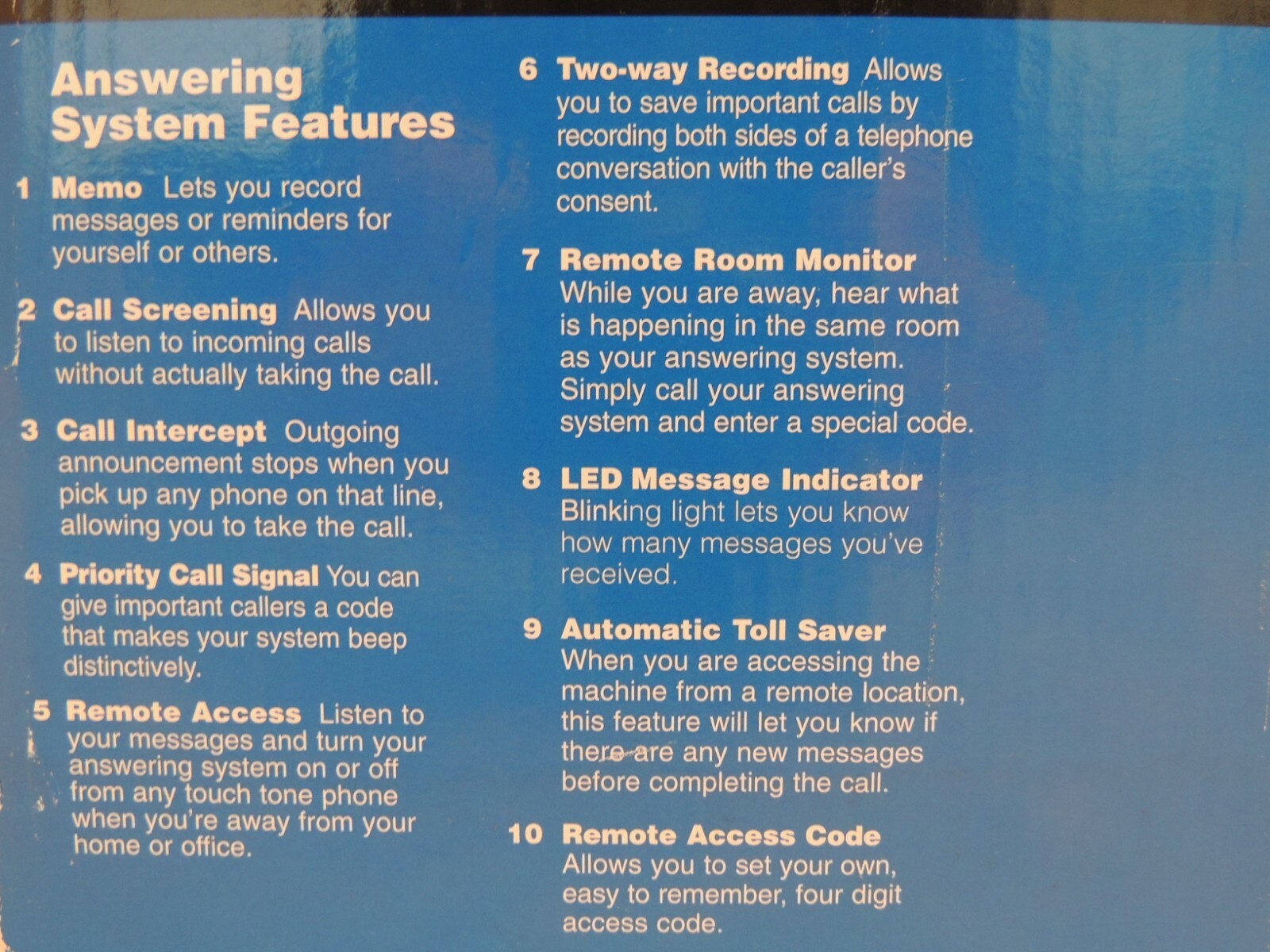 AT&T Answering System 1305 Micro Cassette Answering Machine