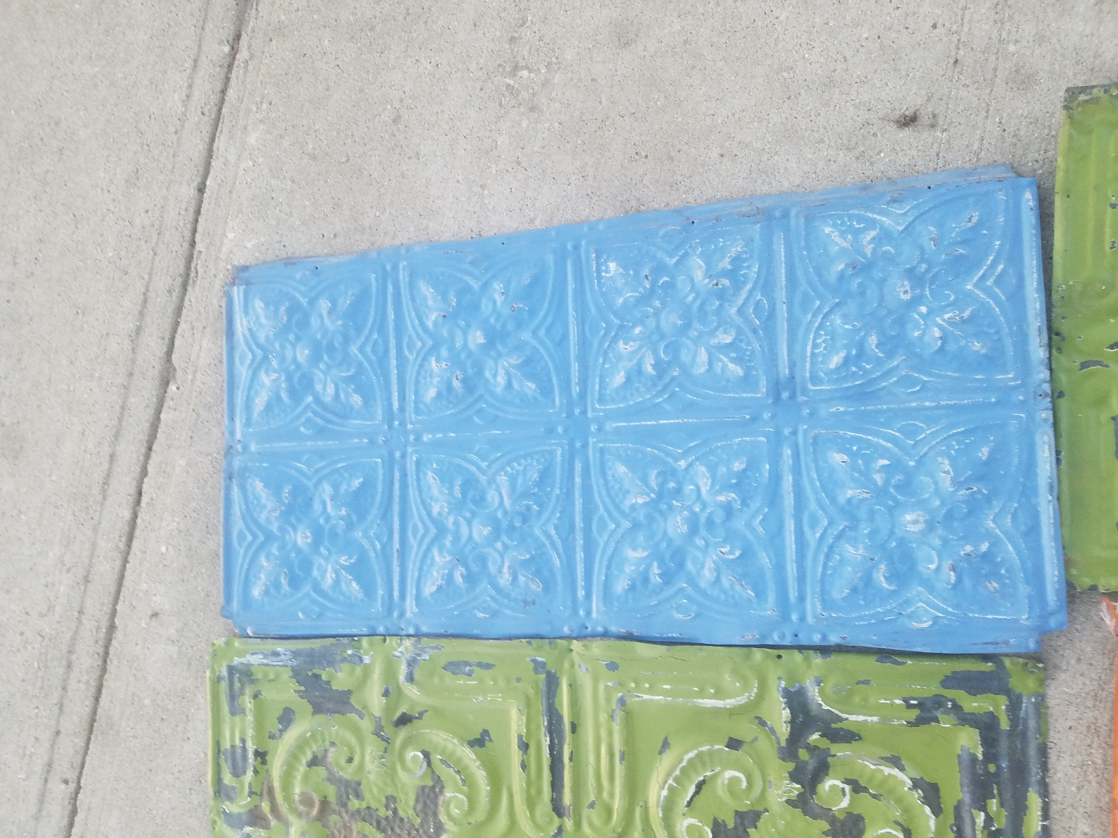 Lot of (4) Vintage ceiling tin 24x12 inches