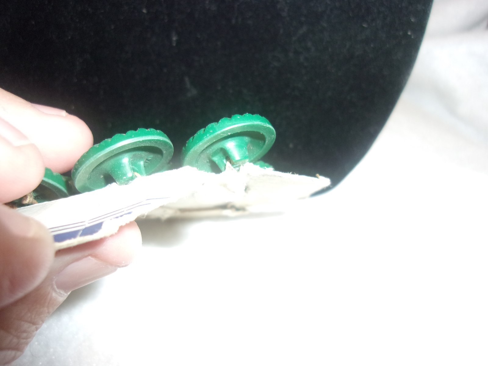 9 Vintage 1940s La Chic Forest Green Plastic Swirl Buttons~New On Card!!!