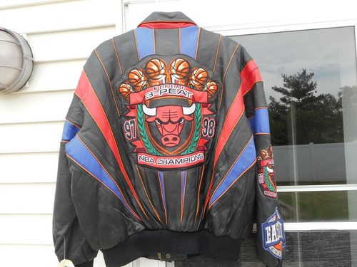 Jeff Three Peat Chicago Bulls Leather Jacket