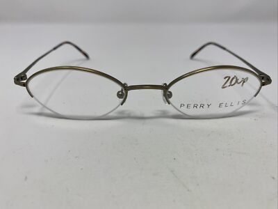 Perry Ellis Eyeglasses Frame Japan PE-179-2 49-20-140 Brown Half Rim Metal A949