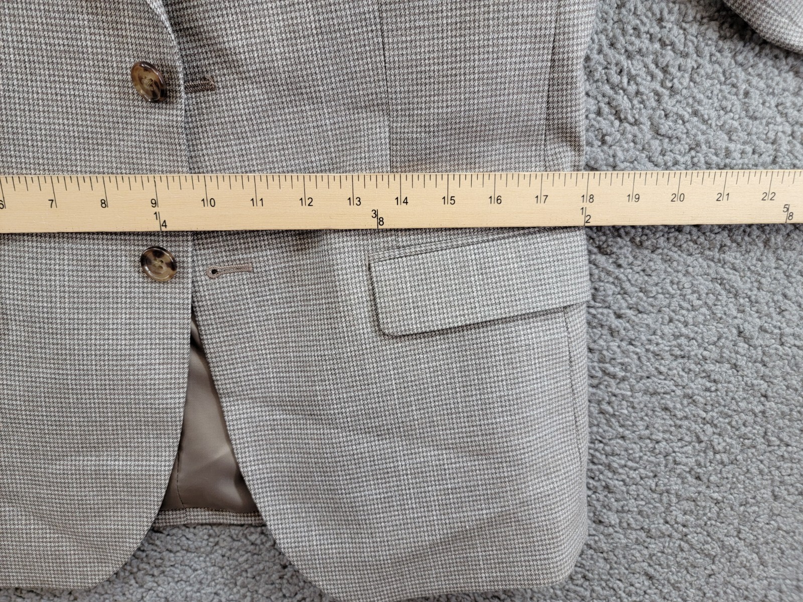 B By Brooks Brothers Classic Stretch Suit Jacket Big Boys 16R Brown/Cream L/S - Picture 7 of 18