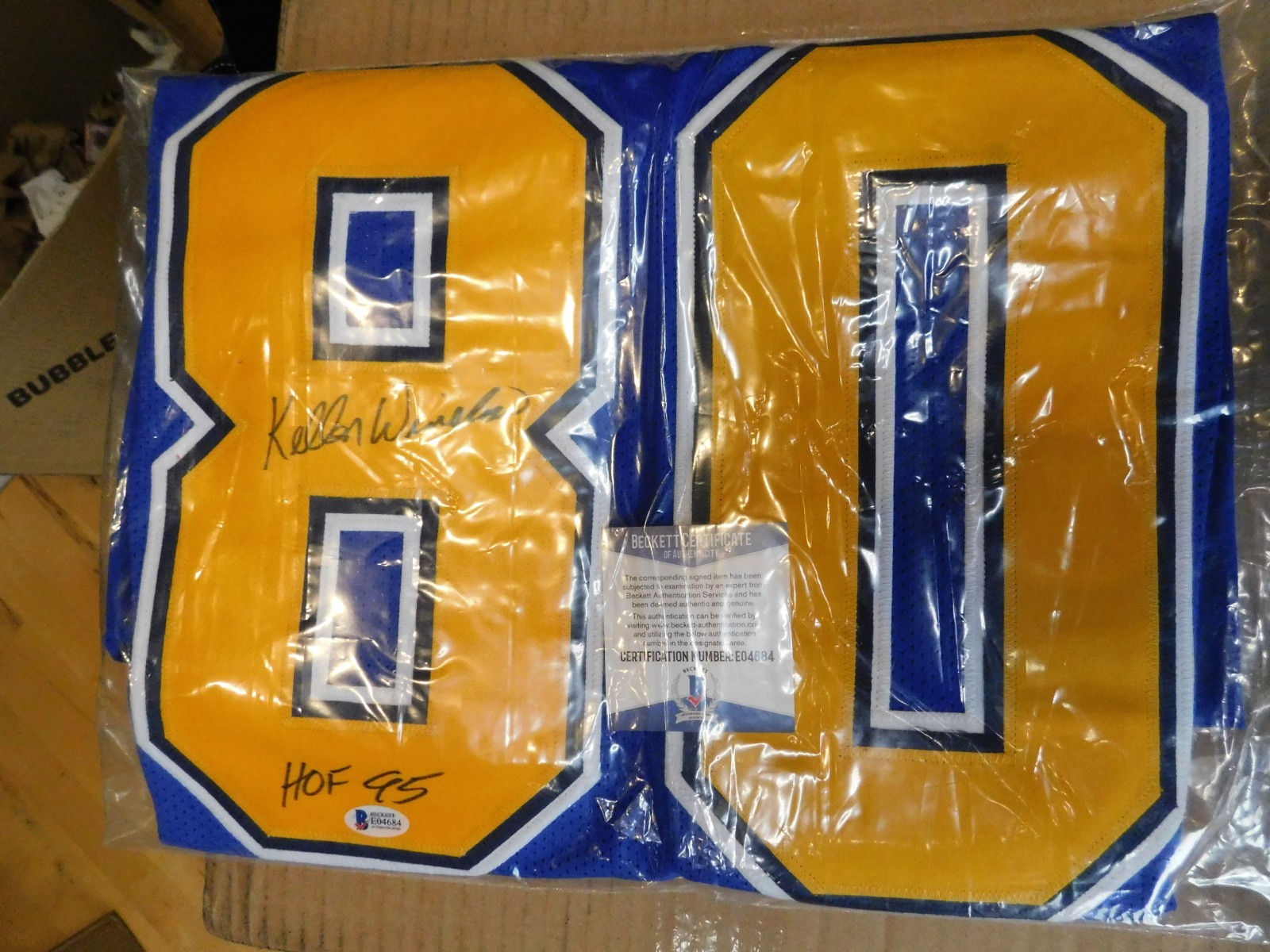 KELLEN WINSLOW autographed BLUE Pro Style Jersey CHARGERS HOF 1995 BECKETT COA
