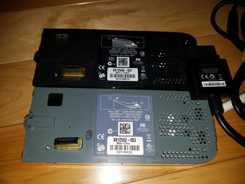 (2) Hard Drive HDD 120GB OEM & A/V red, white, yellow cord Microsoft Xbox 360