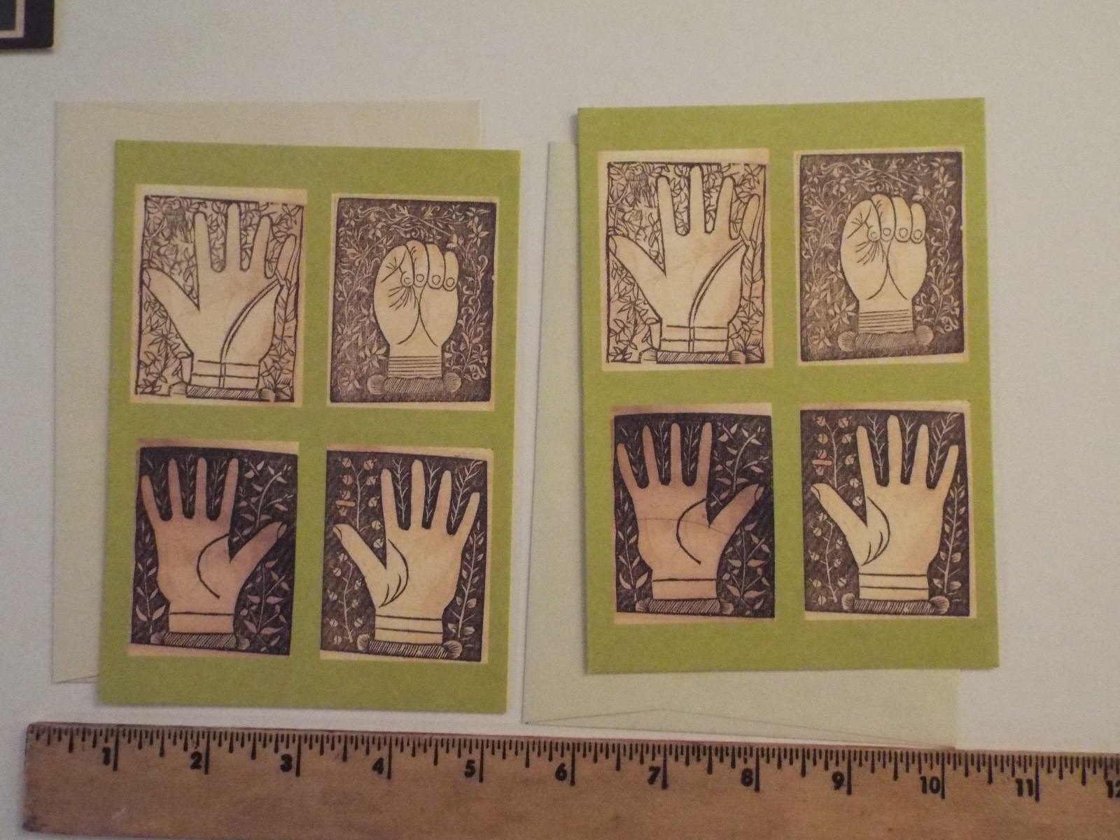 NEW-set of 7 ann fiery greeting cards-1998-RARE-fortune-telling-palmistry-hand**