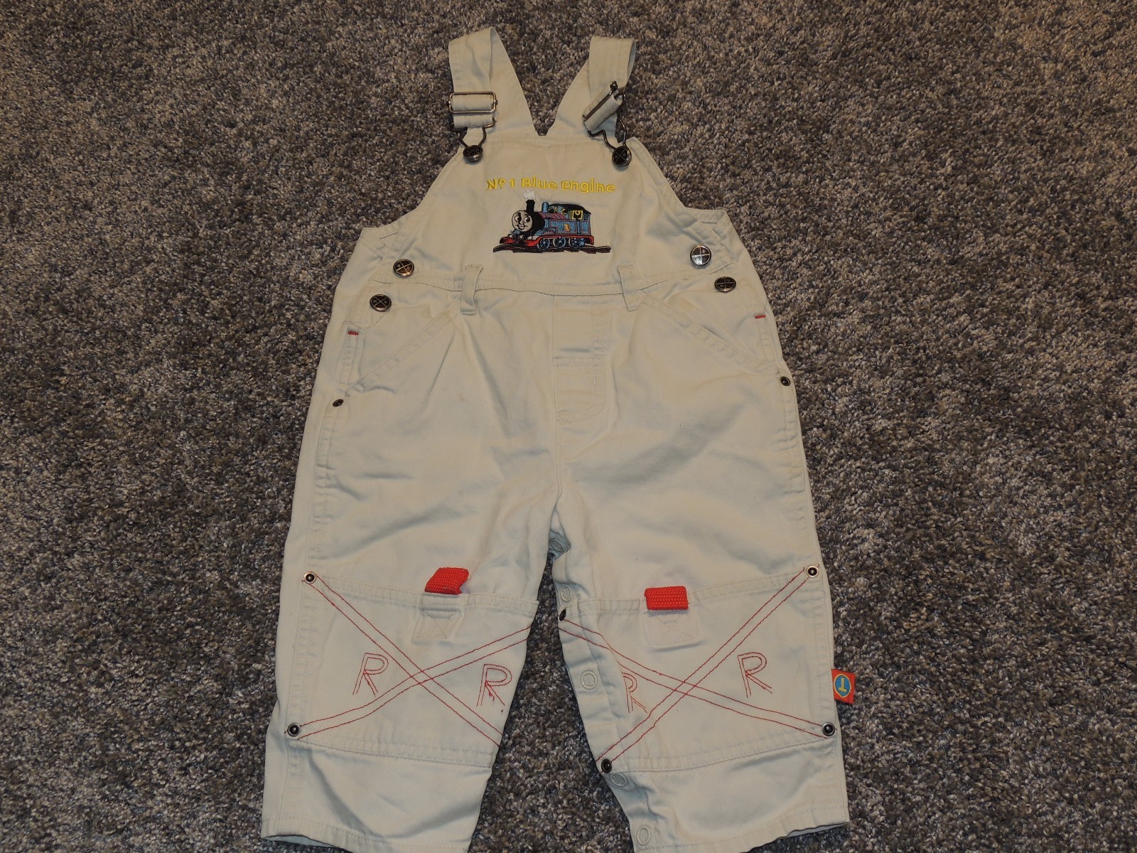 Thomas Boys Baby Overalls Bibs Size 12 M Months 12M Train Engineer **NICE**
