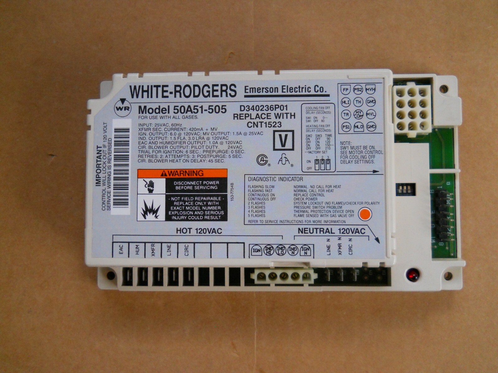 New OEM White Rodgers Control Board Model 50A51-505 | eBay