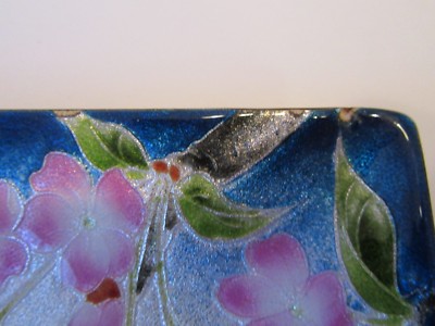 Vintage Enamel Tray With Birds  Beautiful Colors