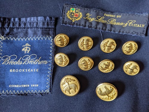 butch未使用箱付BrooksBrothers』GFチェーンカフス925 Brooks Brothers Sheep Gold Set 20mm & 15mm Blazer Jacket