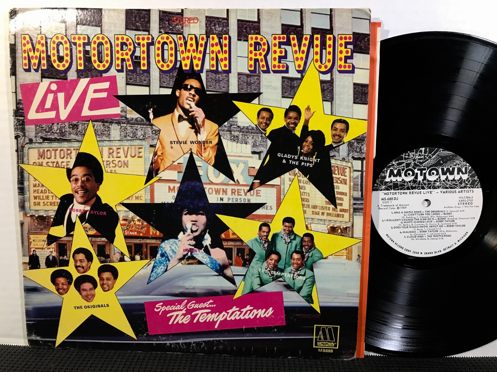 MOTORTOWN REVUE LIVE LP MOTOWN MS688 STEREO DJ PROMO 1969