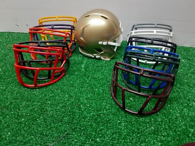 RIDDELL SPEED BLANK MINI HELMET  SOUTH BEND GOLD/MASK ASSEMBLED 