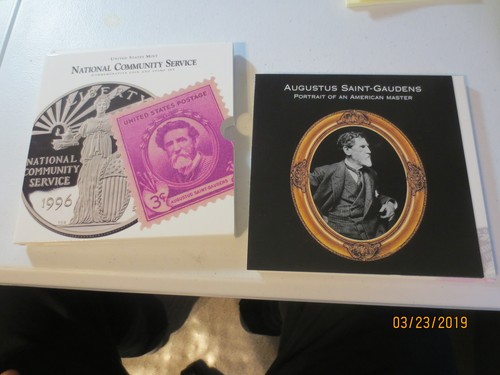 1996 National Community Service Proof Silver Commemorative Coin & Stamp Set