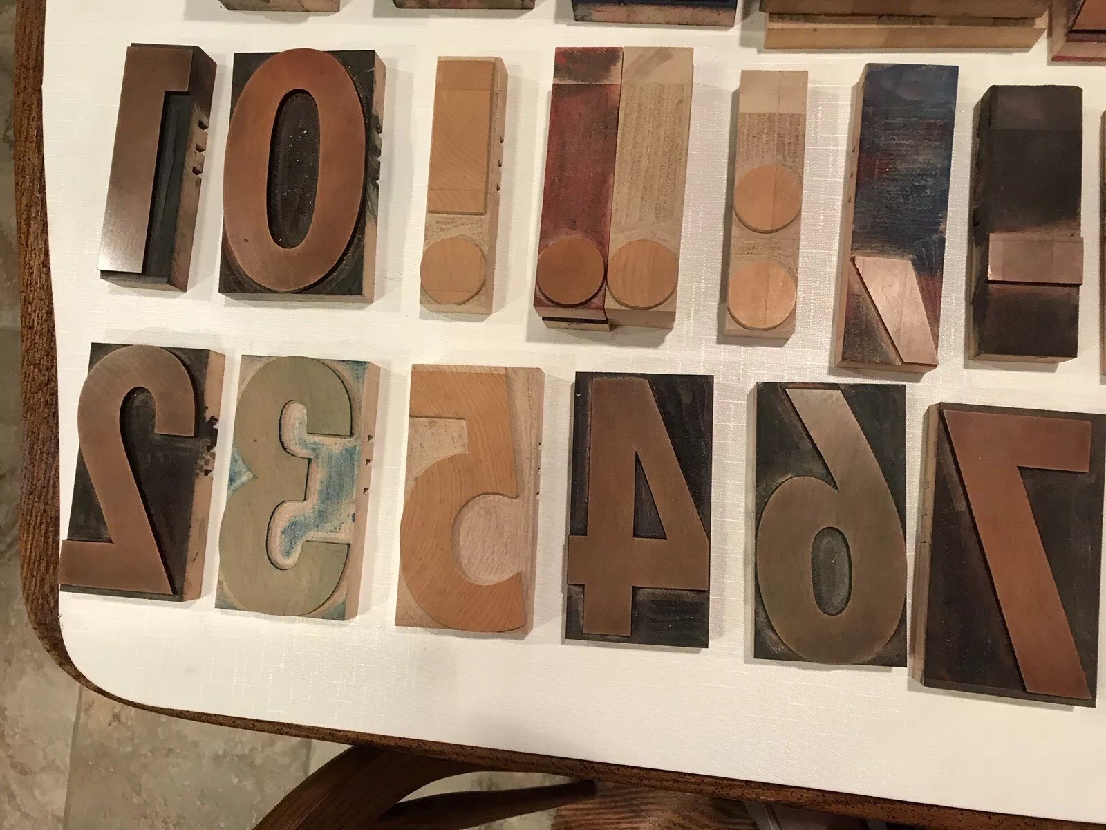 5” Wood letterpress Type, capital letters,  numbers and punctuation