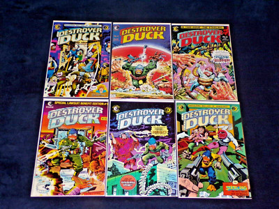 DESTROYER DUCK 1 2 3 4 5 6 LOT 1982 ECLIPSE COMICS JACK KIRBY ART ONLY MISSING 7