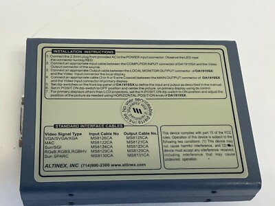 XX7: Altinex Compact Computer Video Interface DA1910SX