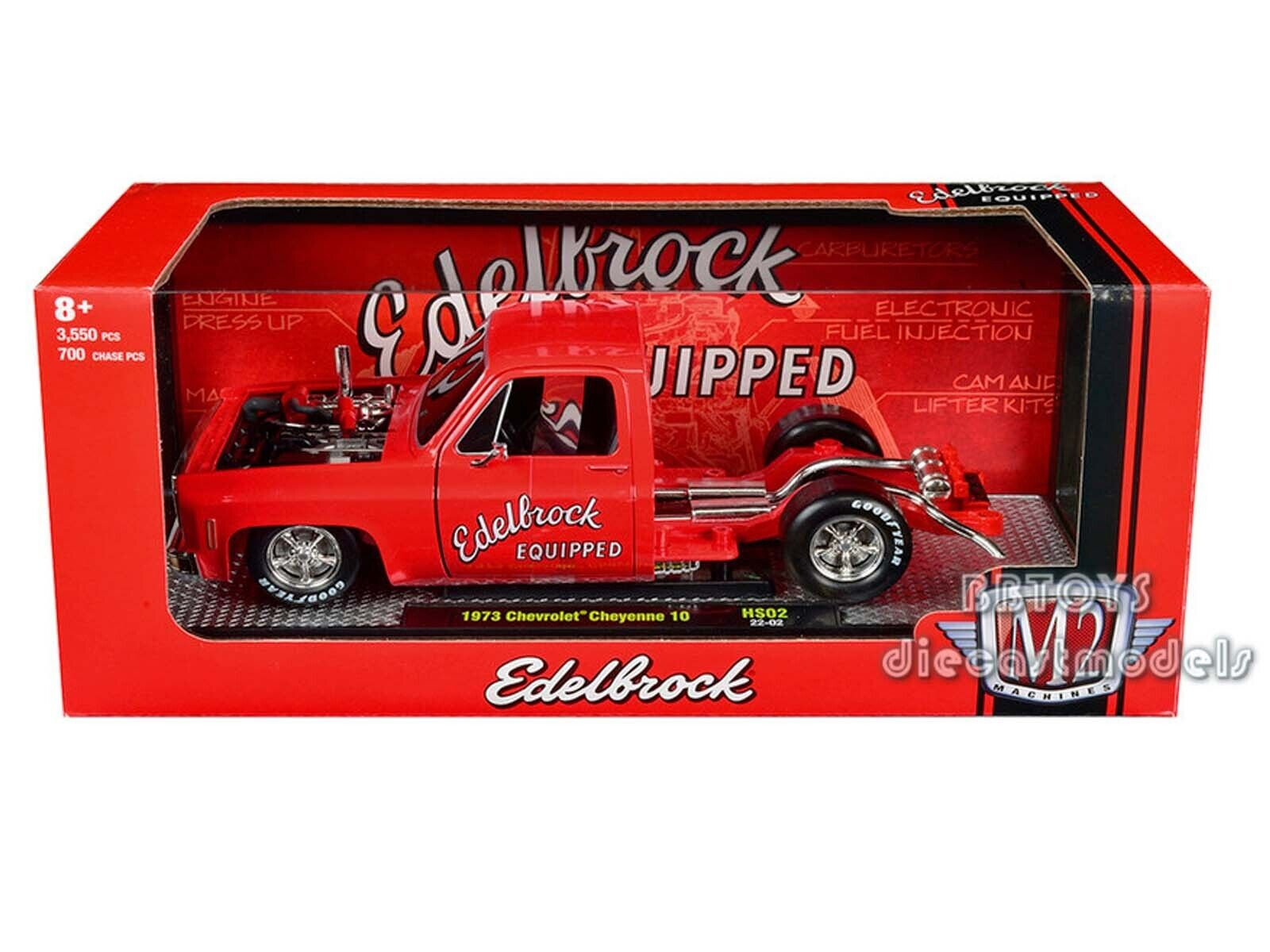 1973 CHEVROLET CHEYENNE SUPER 10 BEDLESS RED EDELBROCK 1/24 MODEL M2 40100-HS02 1973 CHEVROLET CHEYENNE SUPER 10 BEDLESS RED EDELBROCK 1/24 MODEL M2 40100-HS02