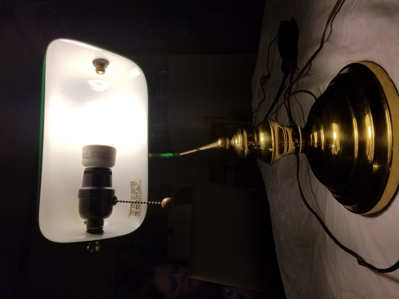 Traditional Style Bankers Desk Lamp Home Desk With Blown Green Glass Shade