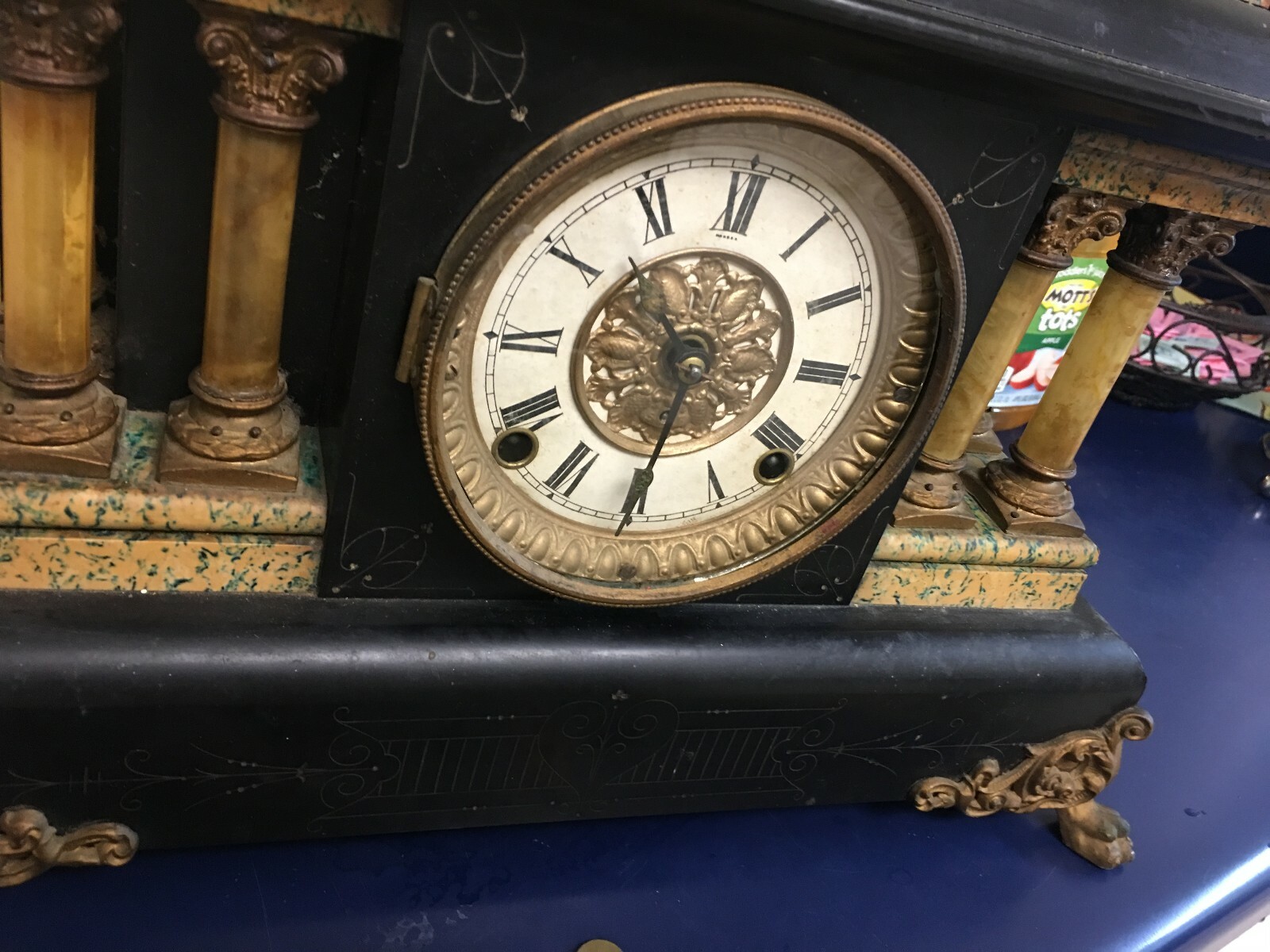 Seth Thomas Adamantine Clock 6 Column Patented 1880!