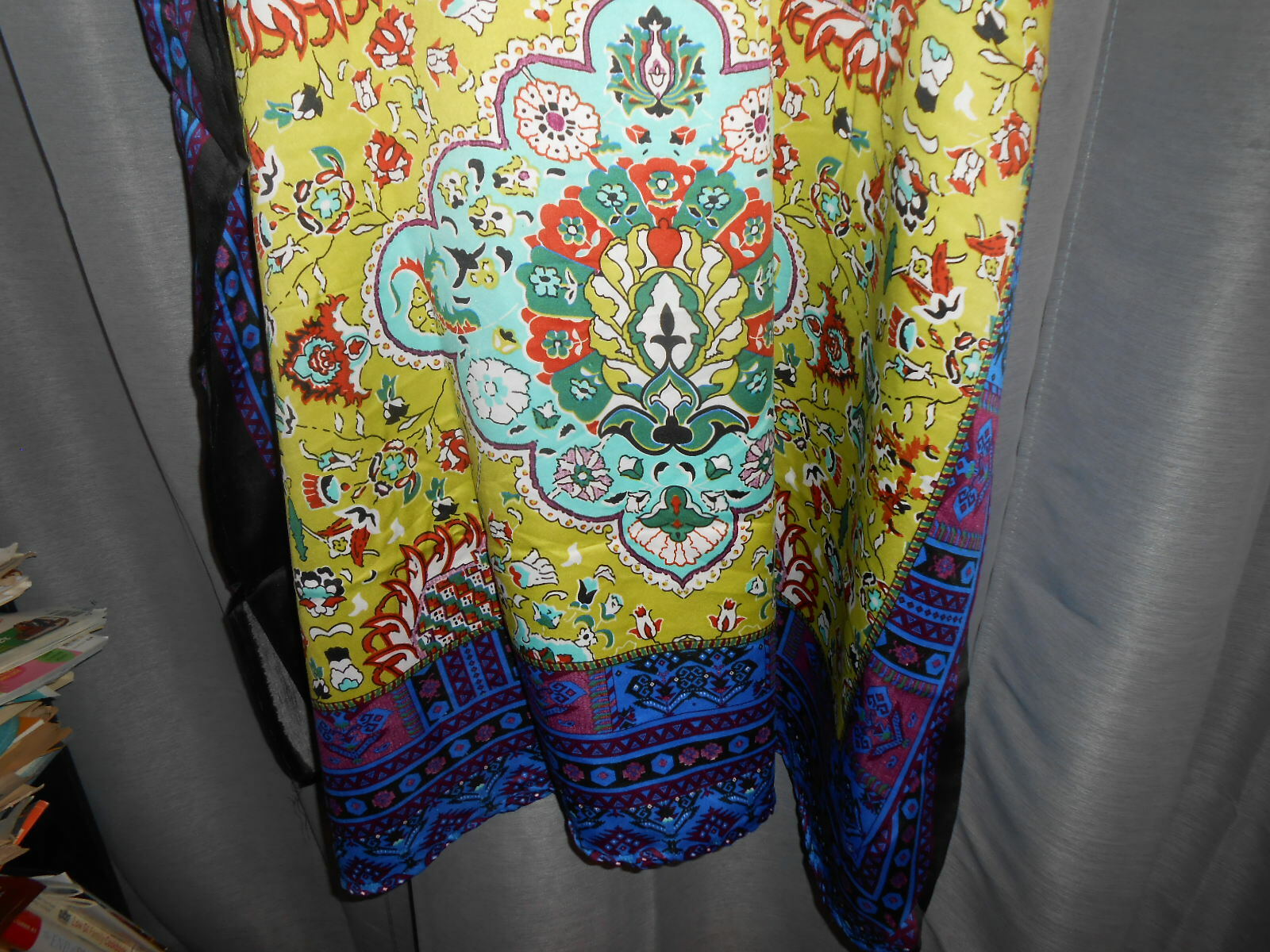 SALE NEW SANTE MUMU FITS 1X- 3X CAFTAN  DRESS lime green aqua red SATIN FEEL