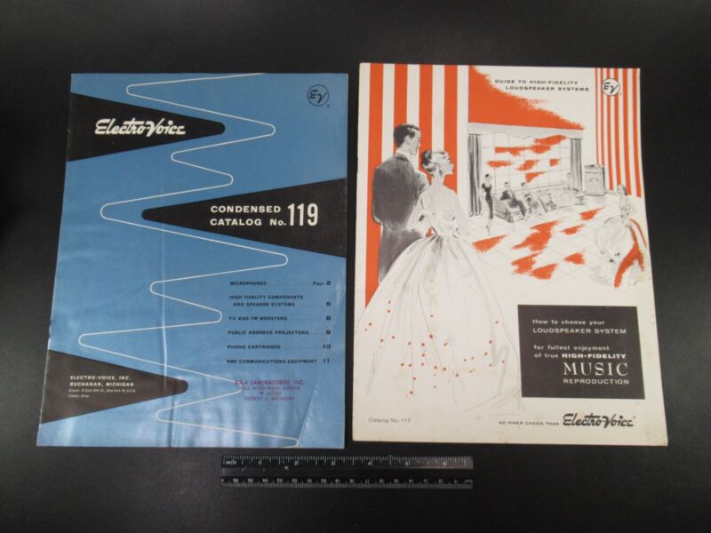 Set of 3 Vintage Electro-Voice Catalogs, numbers 117, 119, 122 + Bonus  (O JB)