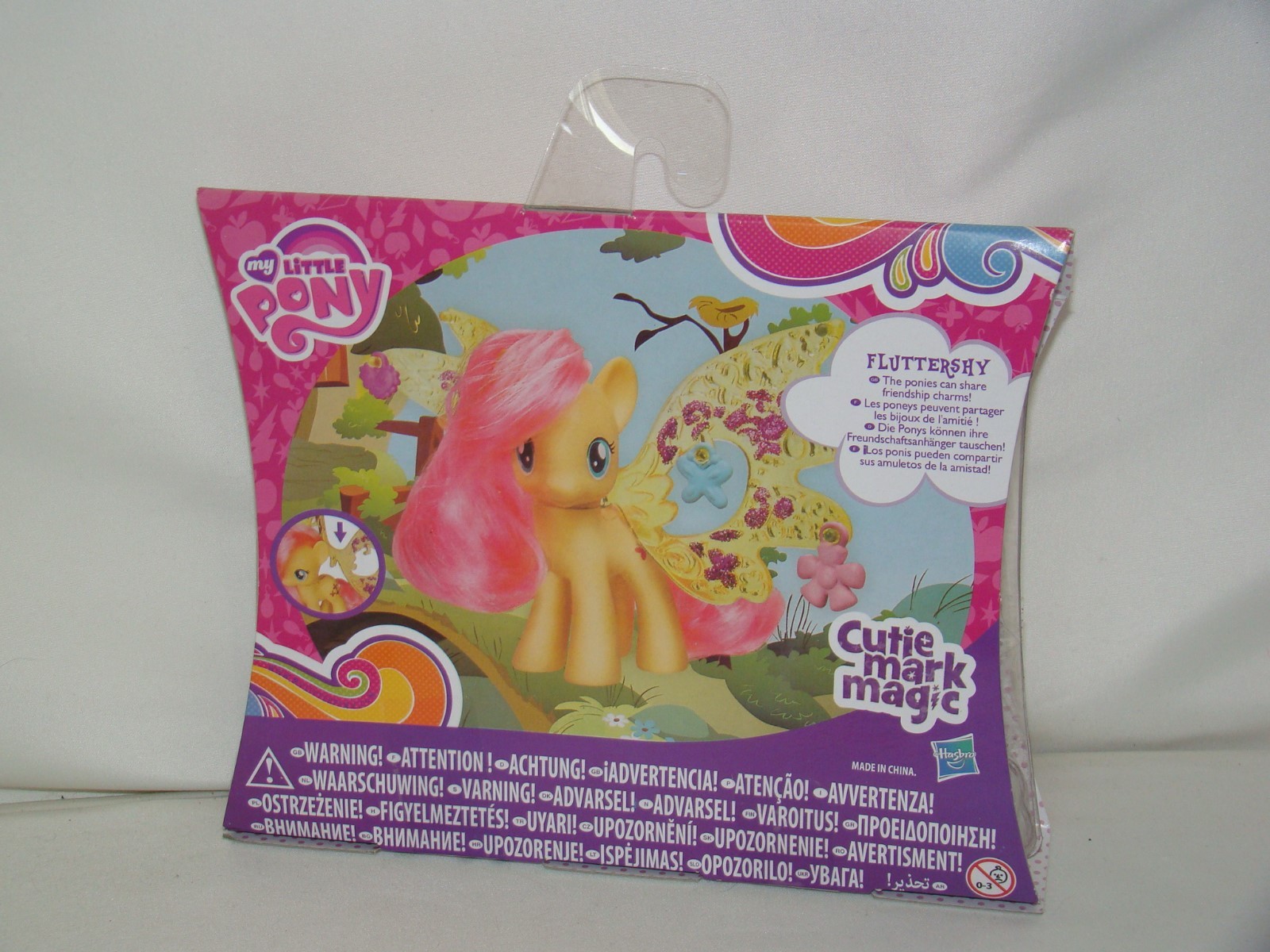 B2 My Little Pony Cutie Mark Magic Charm Wing Fluttershy- New- 2014, Hasbro