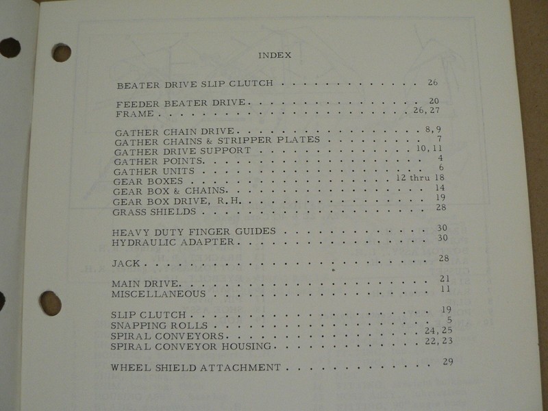 Allis Chalmers Tractors 2A 2E 4C Corn Heads Gleaner Combines Parts List VTG