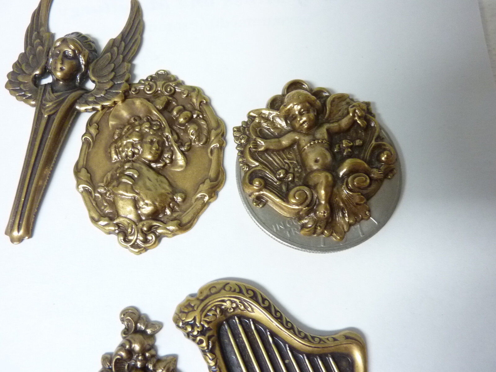 Victorian style brass stampings findings from the early 90s A17