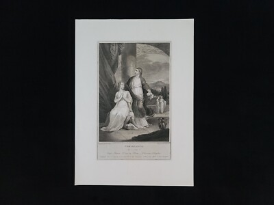 Antik 1801 John Boydell Shakespeare Gravur Aufdruck Coriolanus Marcius Haus