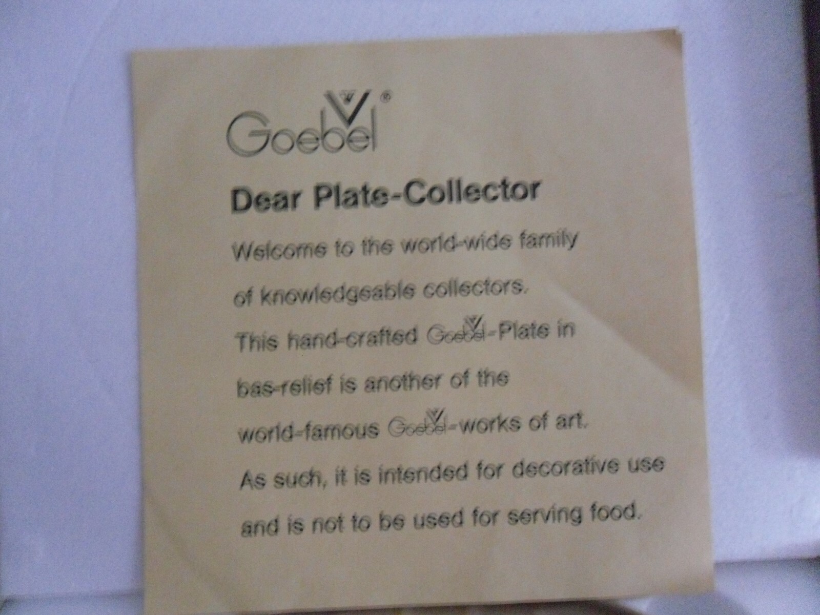 Collectors' Plate M.J. Hummel (1978)