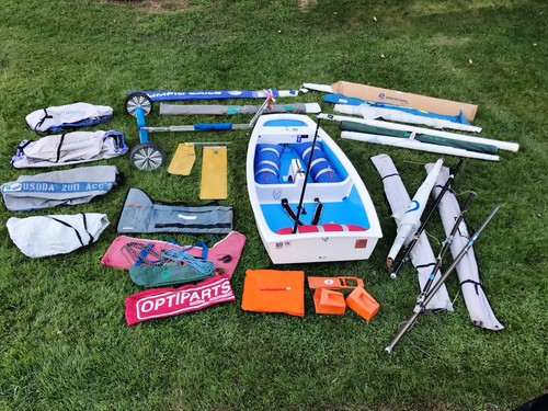 KO Optimist Sailing Dinghy - Opti - BEST BEGINNERS BOAT! + Extra Sails, Dolly +