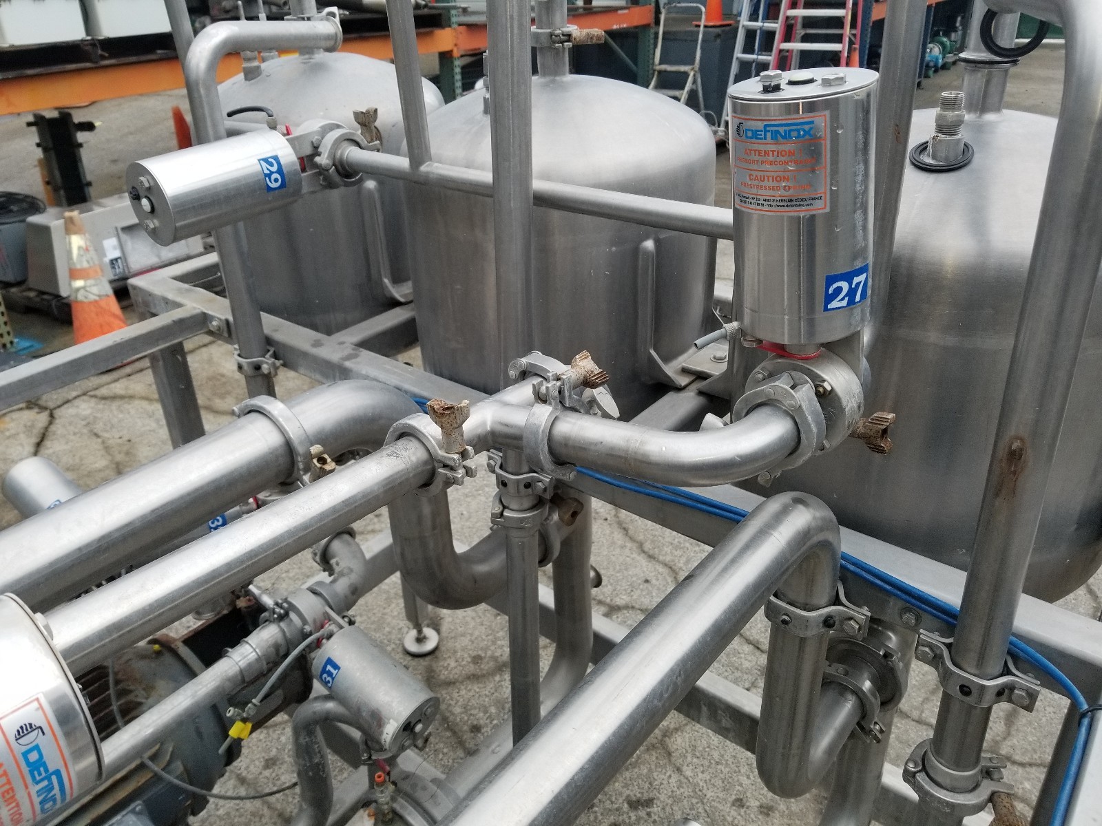 Stainless triple Pump and tank Mixing Station, all Food Grade Stainless