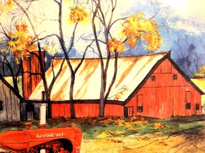 COLLEEN CARSON  ALLIS-CHALMERS WD  TRACTOR PRINT -DOUBLE MATTED