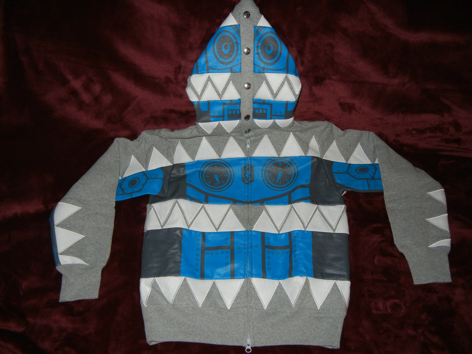 Pre-owned Billionaire Boys Club S05 Robot Hoodie Blue Xl Xs Xxl Pharrell Bbcicecream Ds In Gray