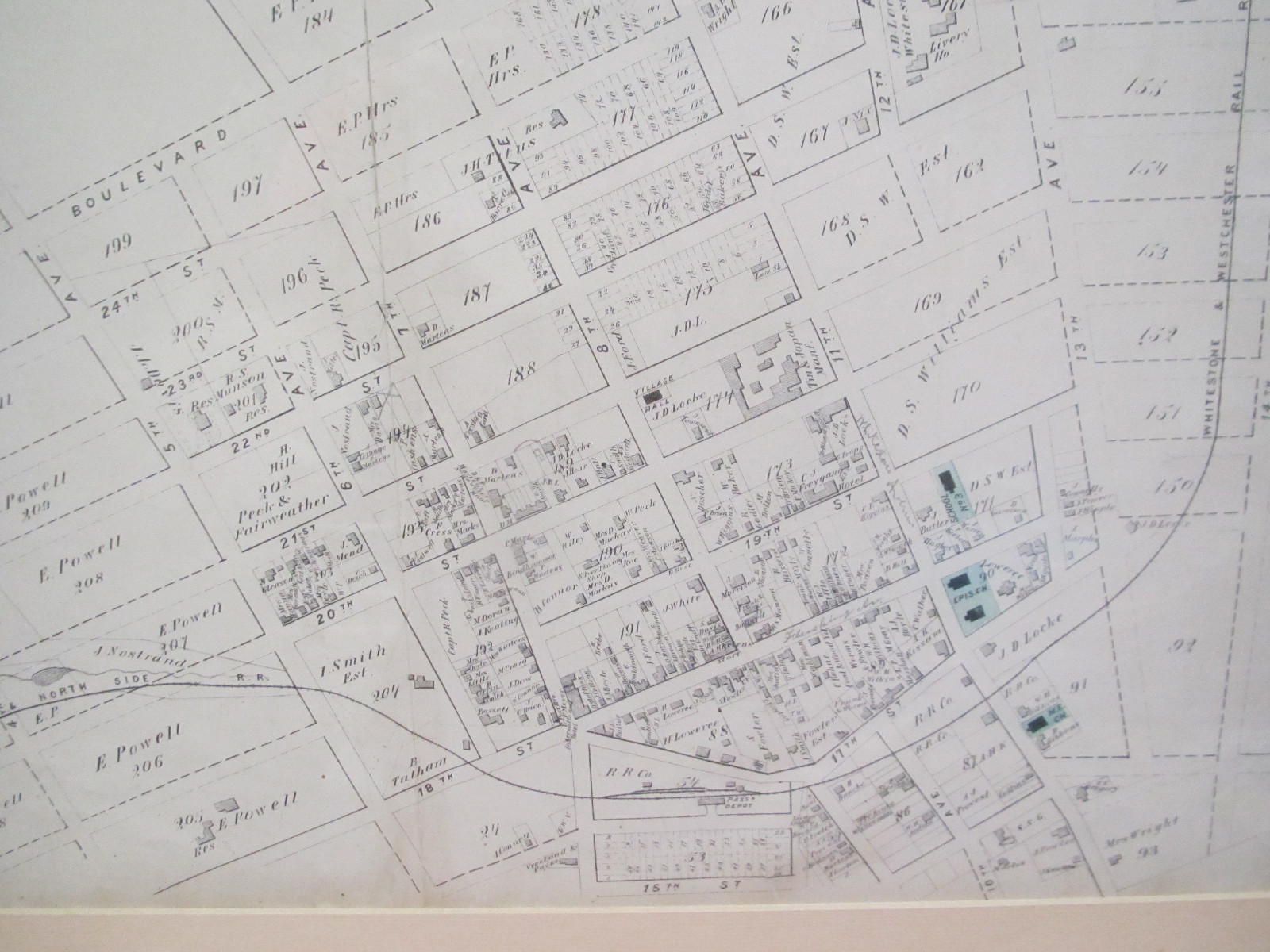 Whitestone Village New York Antique Map 1873 Framed 29