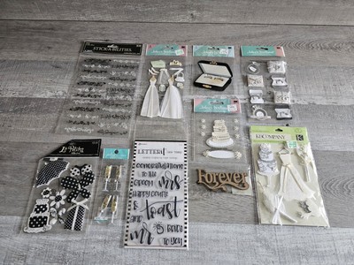 Sticker Lot - Wedding Scrapbooking 3D Stickers - Dress Bride + Jolee's #149