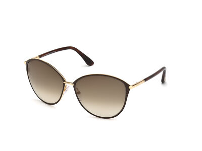 Pre-owned Tom Ford Sunglasses Ft0320 Penelope 28f Rose Gold Brown Woman