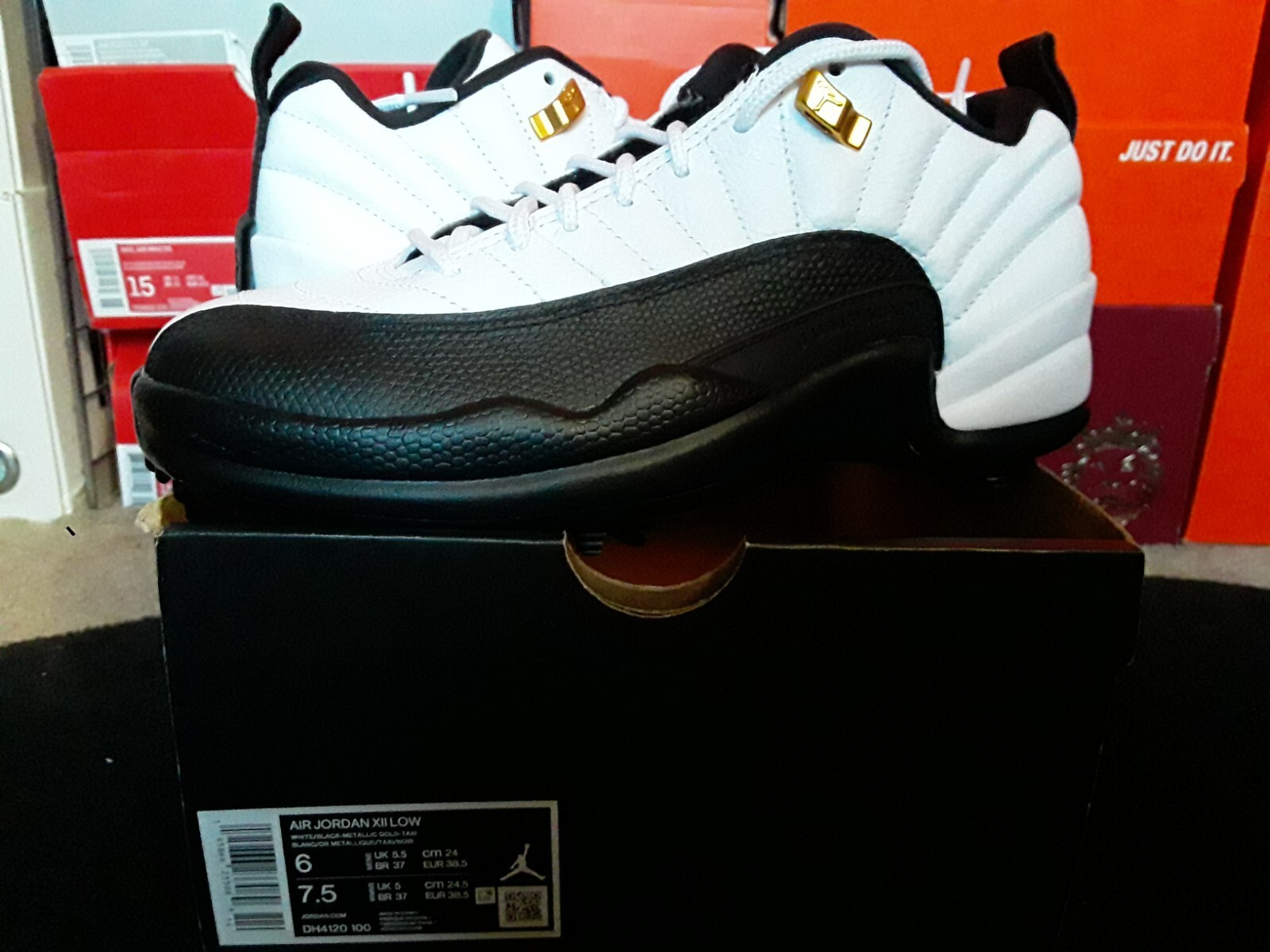 Nike Air Jordan XII 12 Low Retro Golf Cleats White Black